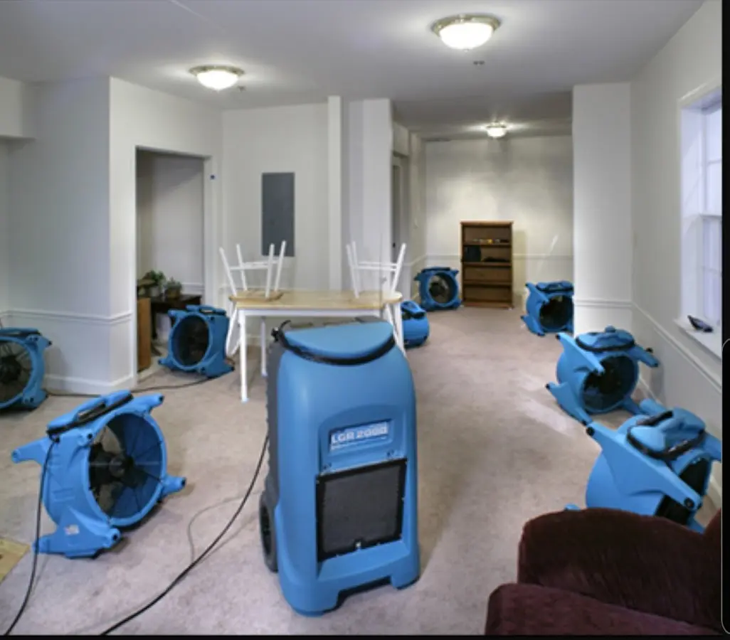 Air movers and dehumidifier setup for Water Extraction & Removal in Hawthorn Woods